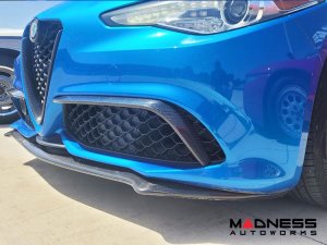 Alfa Romeo Giulia Front Canards - Carbon Fiber - V2 - Feroce Carbon - Sport/ Ti/ Veloce Alfa Romeo Giulia Front Canards - Carbon Fiber - V2 - Feroce Carbon - Sport/ Ti/ Veloce